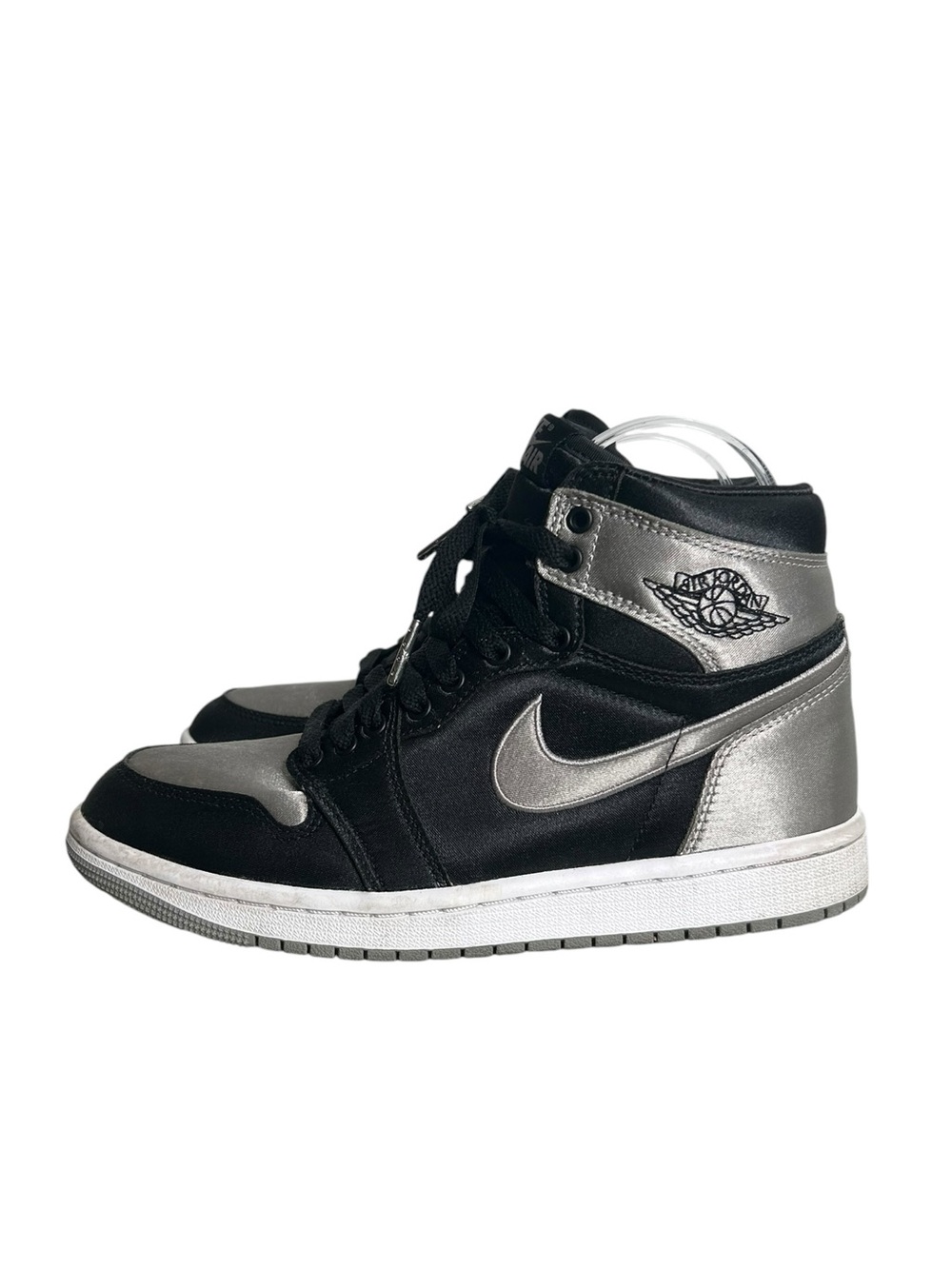 Air Jordan 1 Retro High OG Satin Shadow Black Silver Sneakers Women’s Size 7